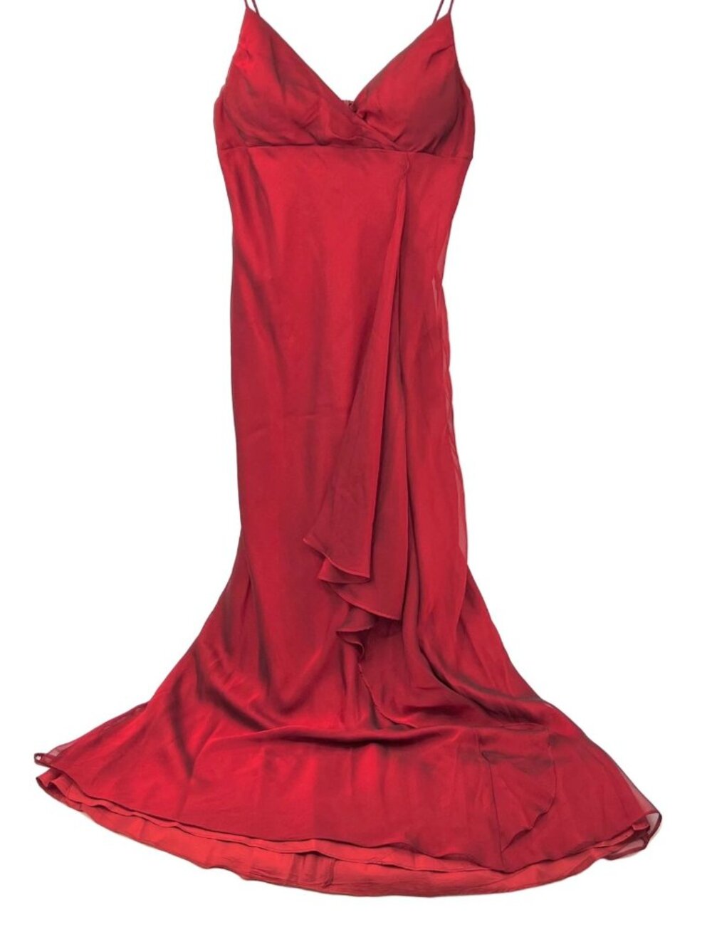 Chelsea Nites Ruffle Front Maxi Dress